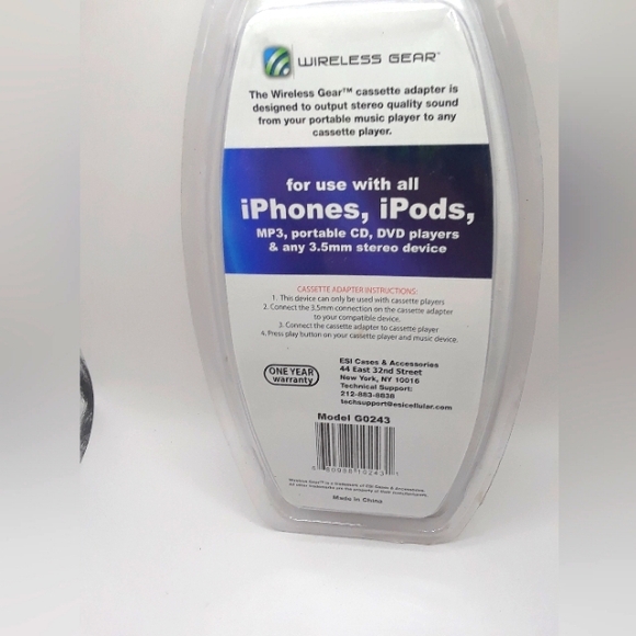 Wireless  Gear Universal Audio Cassette Adapter for Car Stereo Sound New - Picture 4 of 5